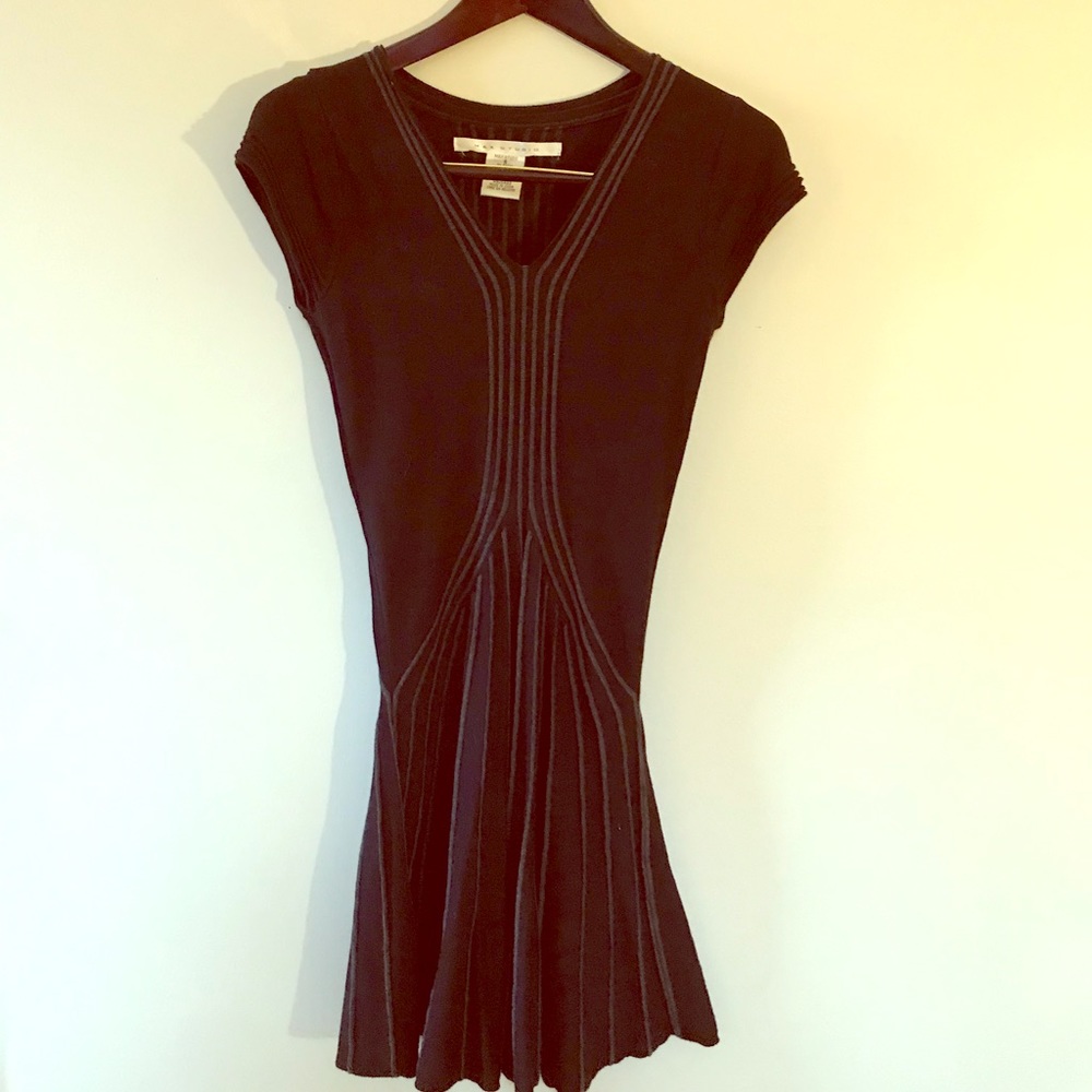 Light sweater fabric flare mini dress